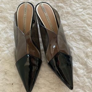 Zara kitten heels with sheer detail